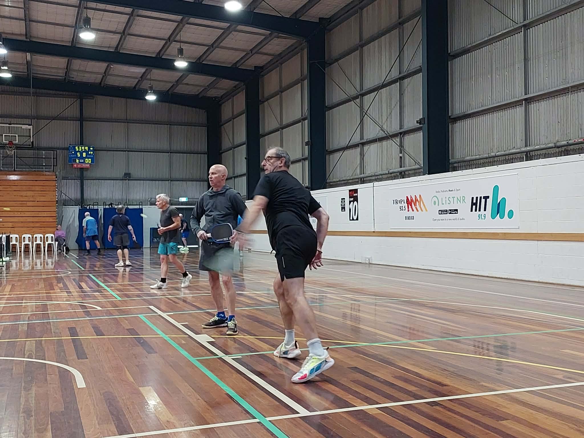 Players competing on an indoor pickleball court at the Bendigo Gold Classic 2026