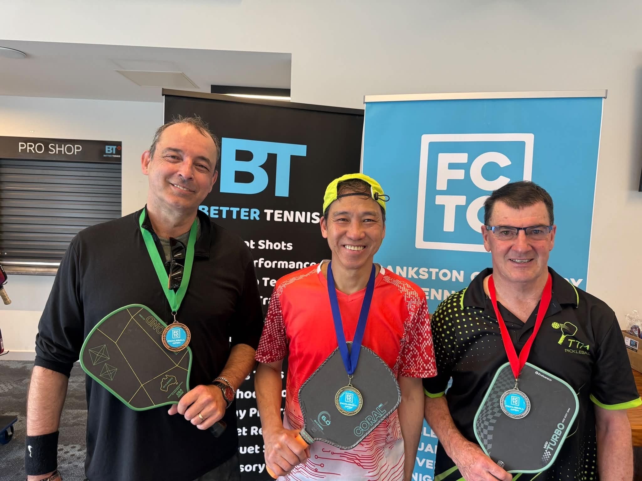 Man and woman with paddles and medals at the Bendigo Gold Classic 2026 mixed doubles