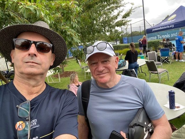 Goran Galic competing in men's doubles at the Victorian Open 2026